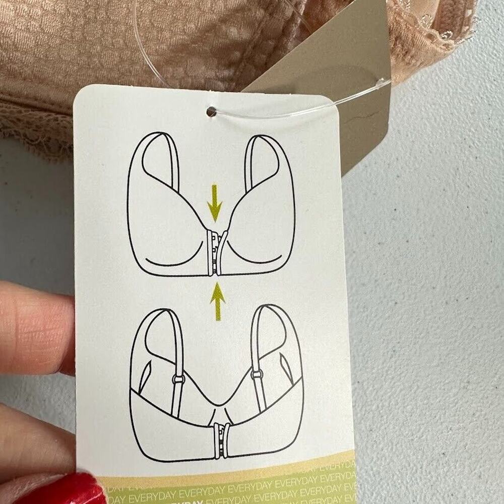 Amoena Ellen Wirefree Mastectomy Bra Size 32A Rose Nude Front and Back Close - Picture 10 of 13